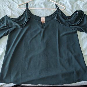 Lodys - Deep green cold shoulder blouse